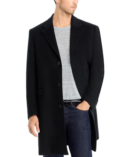 Vince Wool & Cashmere Flyfront Topcoat In Black