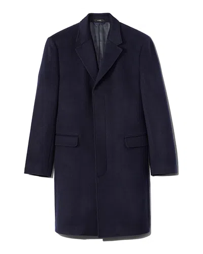 Vince Wool & Cashmere Flyfront Topcoat In Blue