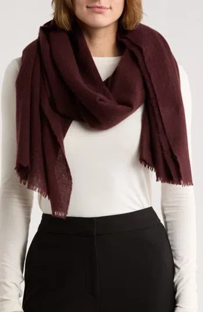 Vince Wool & Cashmere Frayed Scarf In Burgundy