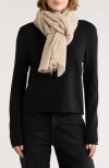 Vince Wool & Cashmere Frayed Scarf In Neutral