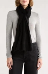 Vince Wool & Cashmere Frayed Scarf In Black