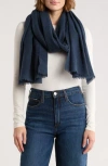 Vince Wool & Cashmere Frayed Scarf In Blue