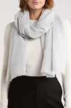 Vince Wool & Cashmere Frayed Scarf In Gray