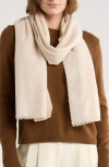 Vince Wool & Cashmere Frayed Scarf In Neutral