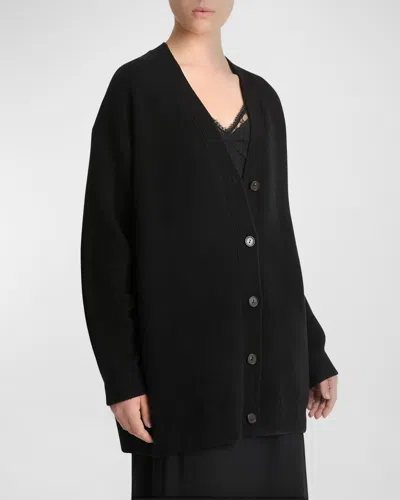 VINCE WOOL AND CASHMERE OVERSIZED DOUBLE-KNIT CARDIGAN