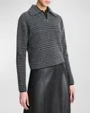 Vince Wool And Cashmere Plaid Half-zip Sweater In H Smokeblack Combo