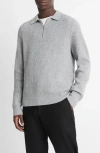 Vince Wool & Cashmere Quarter Zip Sweater In Grey