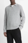 Vince Wool & Cashmere Quarter Zip Sweater In Grey