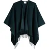 Vince Wool & Cashmere Ruana In Dark Green