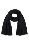 Vince Wool & Cashmere Shaker Stitched Scarf In Black