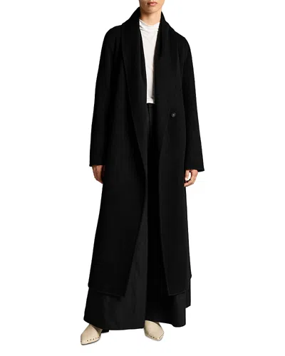 Vince Wool & Cashmere Shawl Collar Long Coat In Black