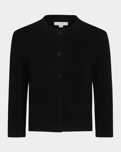 Vince Wool And Cashmere Shrunken Snap Cardigan