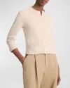 Vince Wool Cashmere Shrunken Snap Front Cardigan In Beach