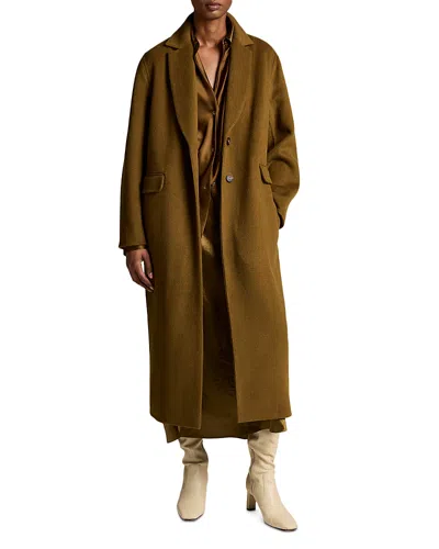 Vince Wool & Cashmere Single Breasted Classic Coat In Green