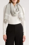 Vince Wool & Cashmere Stripe Scarf In Gray