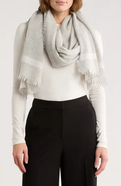 Vince Wool & Cashmere Stripe Scarf In Gray