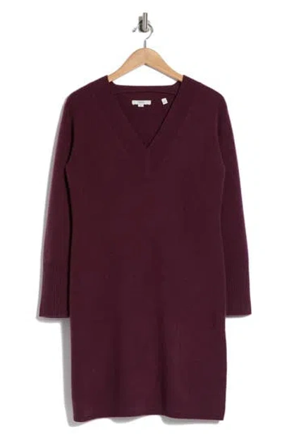 Vince Wool & Cashmere Sweater Dress In Plum Night