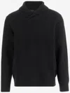 Vince Wool And Cashmere Sweater With Shawl Collar In Black