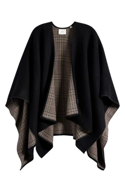 Vince Wool & Cashmere Twill Cape In Animal Print