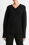 Vince Wool And Cashmere Sweater In Black