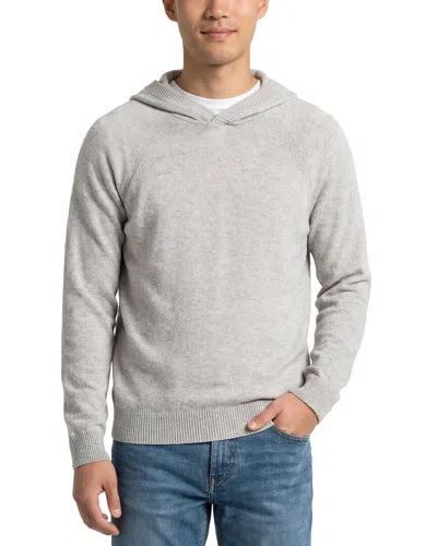 Vince Wool & Cashmere-blend Geo Sweater Hoodie In Gray