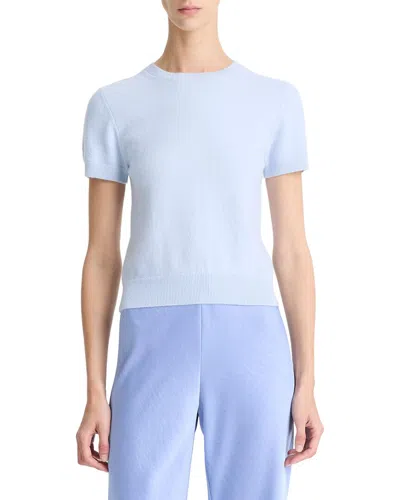 Vince Wool & Cashmere-blend T-shirt In Blue