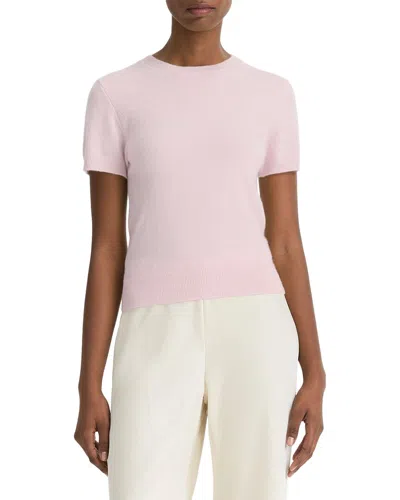 Vince Wool & Cashmere-blend T-shirt In Pink