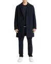 Vince Classic Wool Blend Coat In Blue
