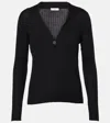 Vince Ribbed Polo Top In Black