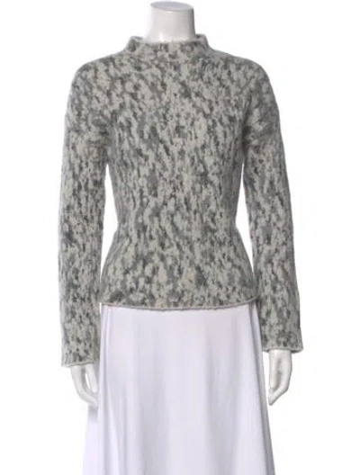 Pre-owned Vince Wool Animal Print Sweater In Gray