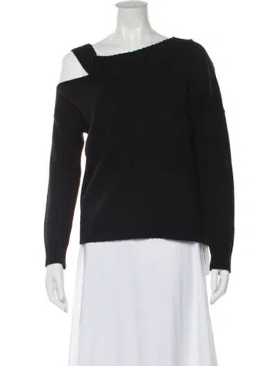 Pre-owned Vince Wool Asymmetrical Sweater In Black