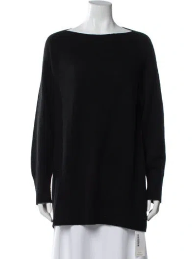 Pre-owned Vince Wool Bateau Neckline Sweater In Black