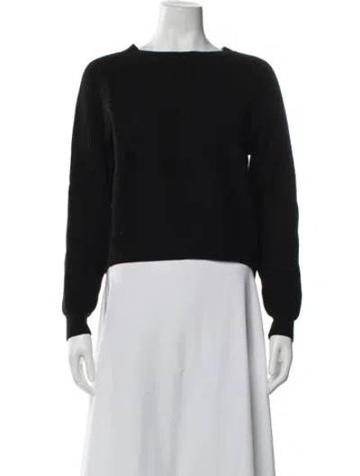 Pre-owned Vince Wool Bateau Neckline Sweater In Black