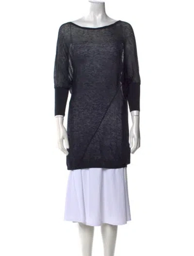 Pre-owned Vince Wool Bateau Neckline Sweater In Black