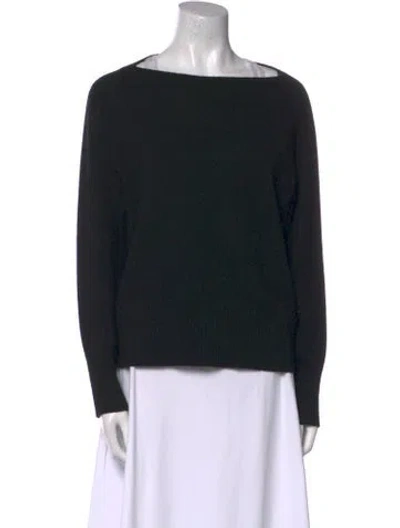 Pre-owned Vince Wool Bateau Neckline Sweater In Black