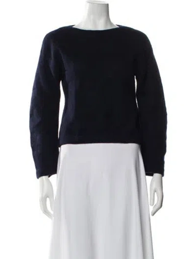 Pre-owned Vince Wool Bateau Neckline Sweater In Blue