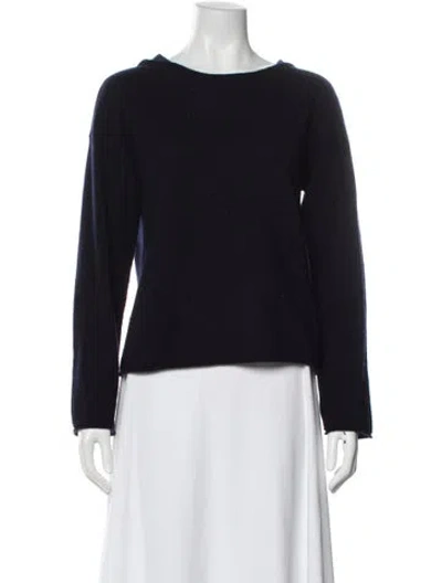 Pre-owned Vince Wool Bateau Neckline Sweater In Blue