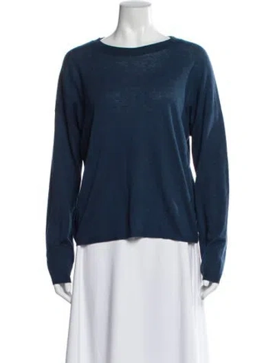 Pre-owned Vince Wool Bateau Neckline Sweater In Blue