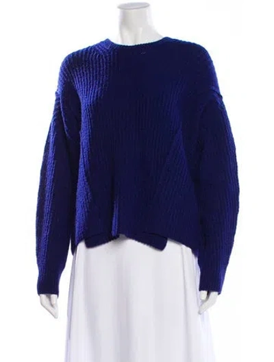 Pre-owned Vince Wool Bateau Neckline Sweater In Blue