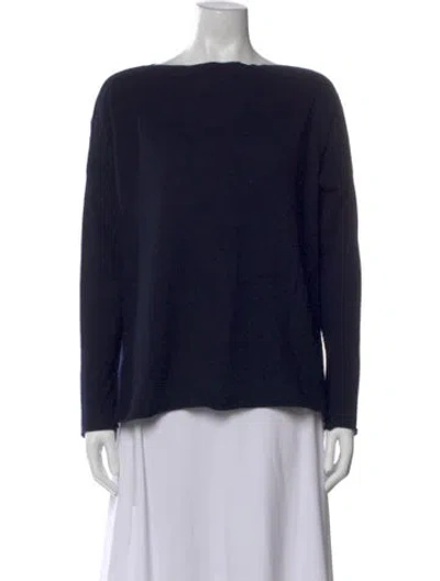 Pre-owned Vince Wool Bateau Neckline Sweater In Blue