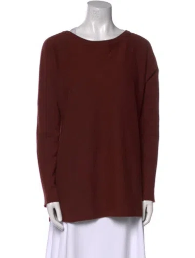Pre-owned Vince Wool Bateau Neckline Sweater In Brown