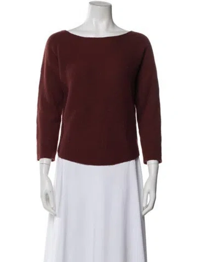 Pre-owned Vince Wool Bateau Neckline Sweater In Brown