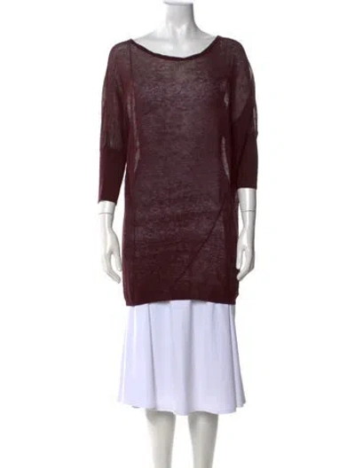 Pre-owned Vince Wool Bateau Neckline Sweater In Burgundy