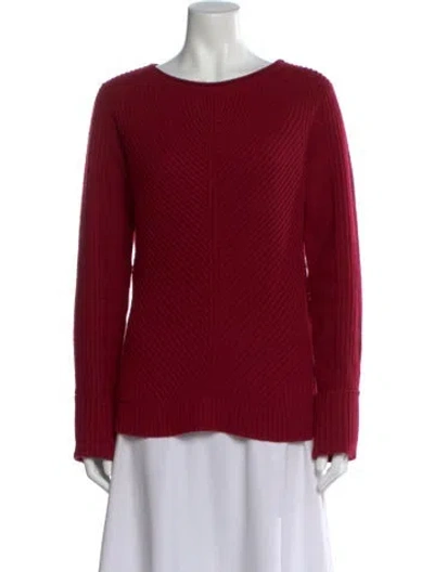 Pre-owned Vince Wool Bateau Neckline Sweater In Burgundy