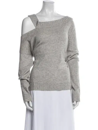 Pre-owned Vince Wool Bateau Neckline Sweater In Gray