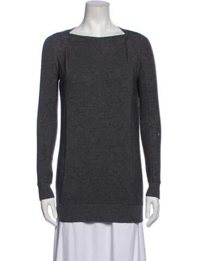 Pre-owned Vince Wool Bateau Neckline Sweater In Gray
