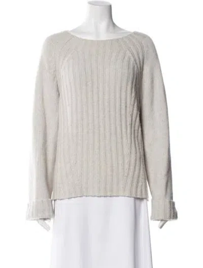 Pre-owned Vince Wool Bateau Neckline Sweater In Gray