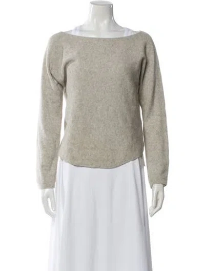 Pre-owned Vince Wool Bateau Neckline Sweater In Gray