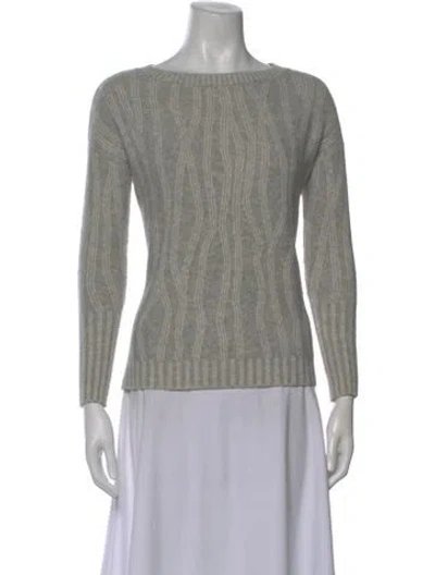 Pre-owned Vince Wool Bateau Neckline Sweater In Gray