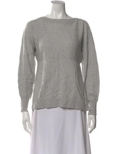 Pre-owned Vince Wool Bateau Neckline Sweater In Gray